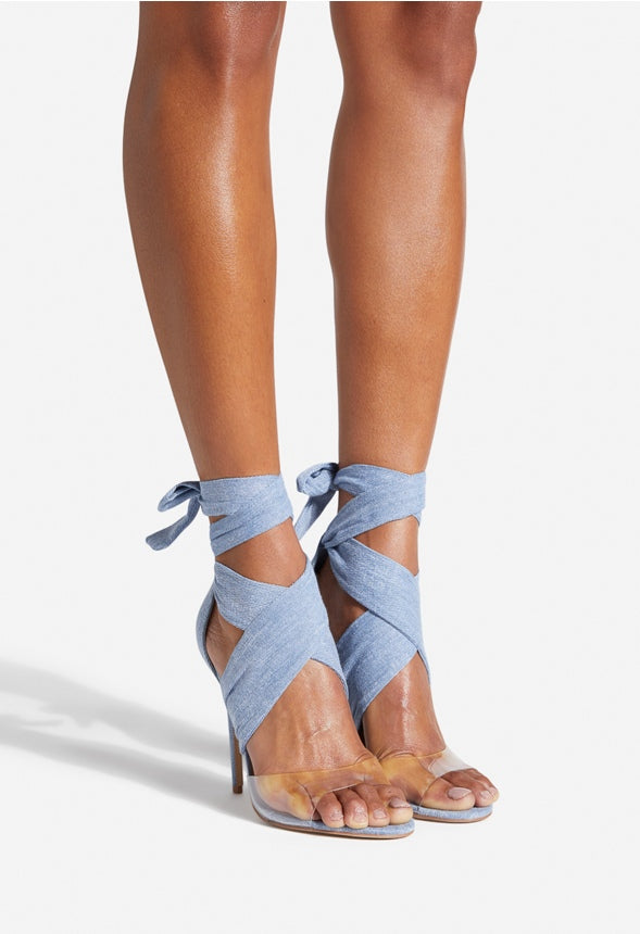 NAAVAH HEELED SANDAL Recycled Denim