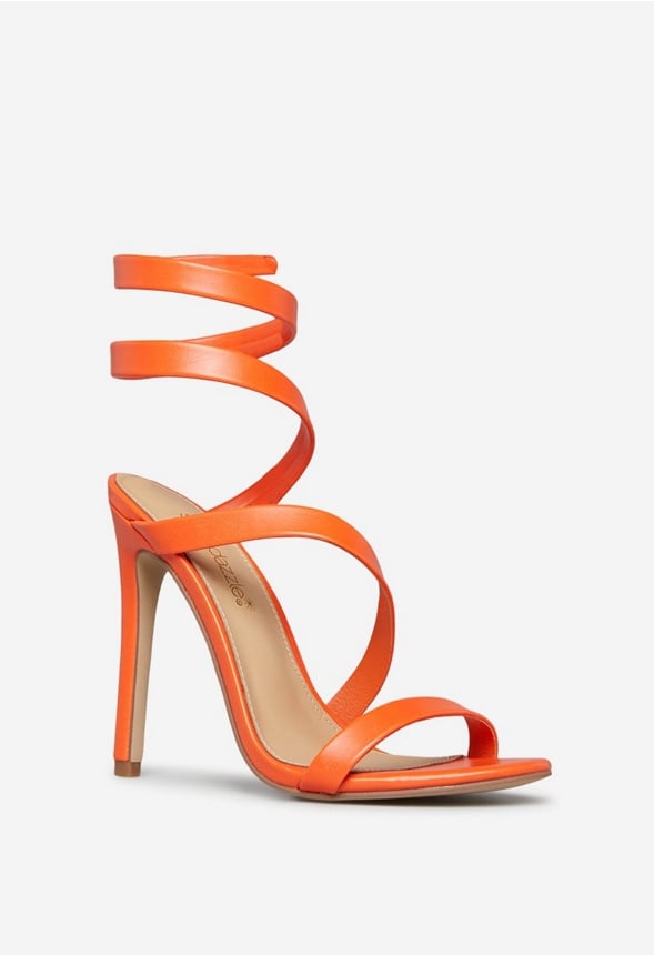 RONJA STRAPPY HEELED SANDAL Vermillion Orange