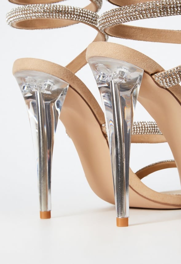 Kenzy Spiral Heeled Sandal Beige