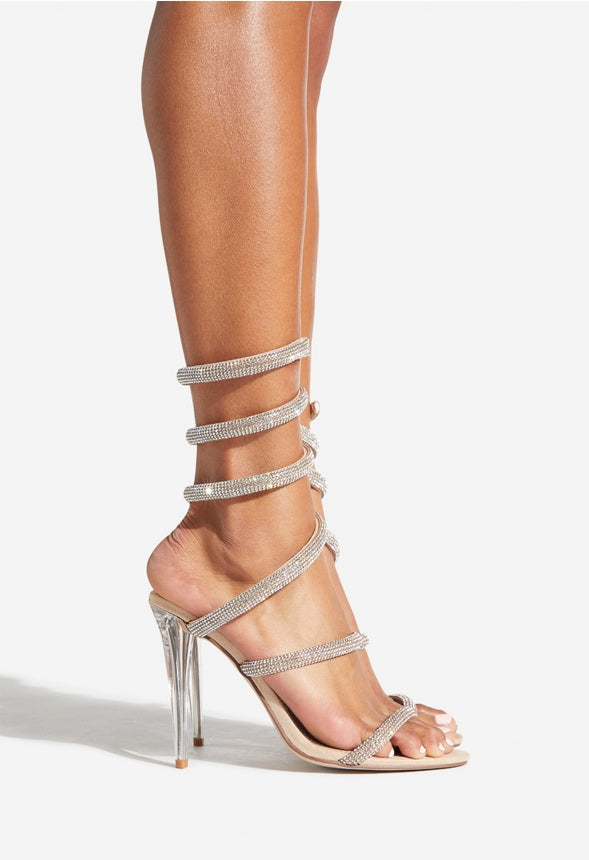 Kenzy Spiral Heeled Sandal Beige