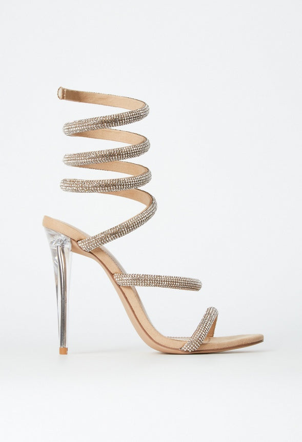 Kenzy Spiral Heeled Sandal Beige