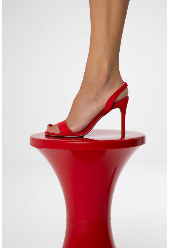 Maddie Sling-Back Heeled Sandal High Risk Red