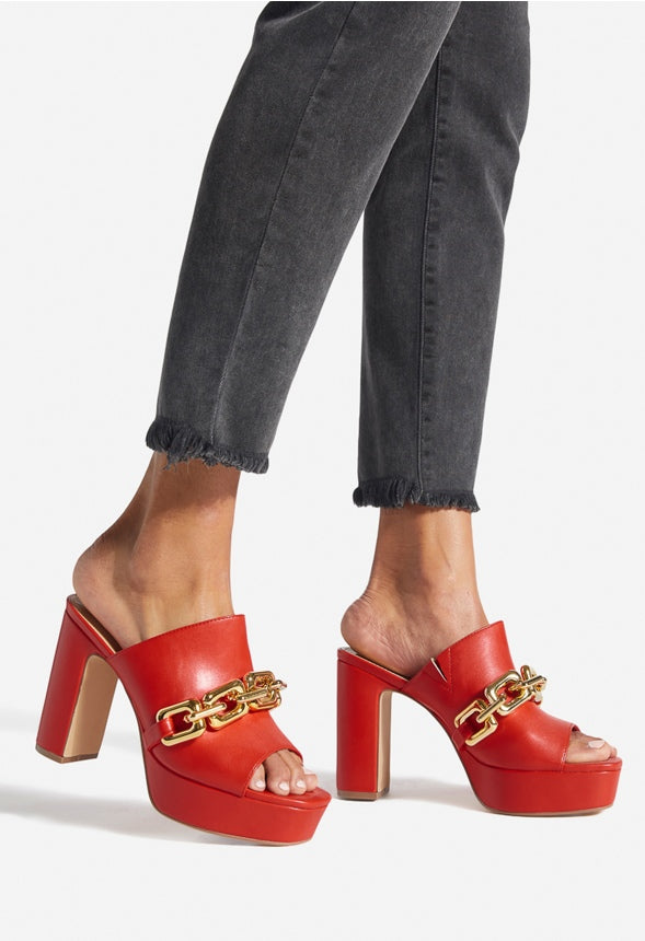 EURYALOS PLATFORM SANDAL High Risk Red