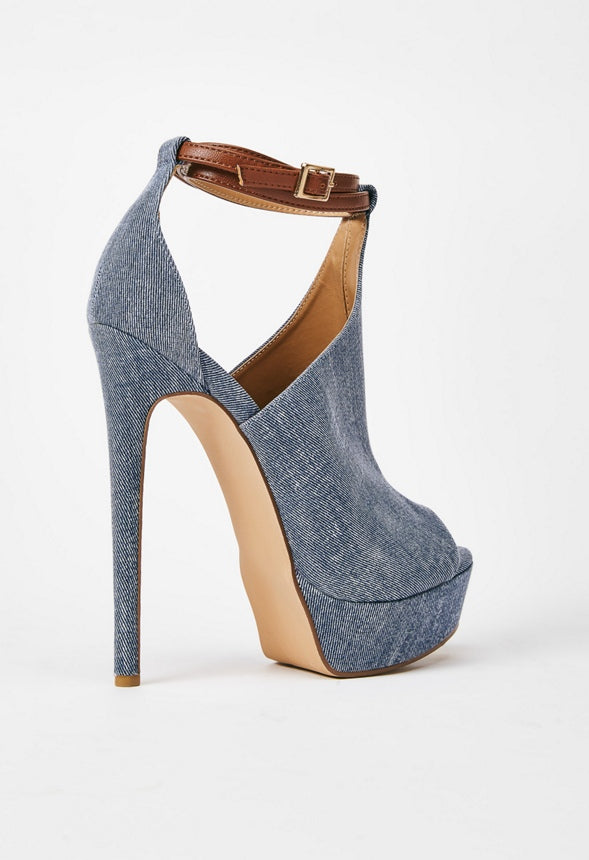 MAZIE HEELED SANDAL Chambray