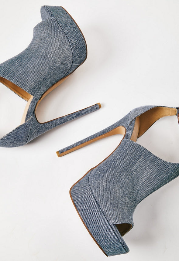 MAZIE HEELED SANDAL Chambray