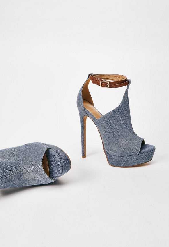 MAZIE HEELED SANDAL Chambray