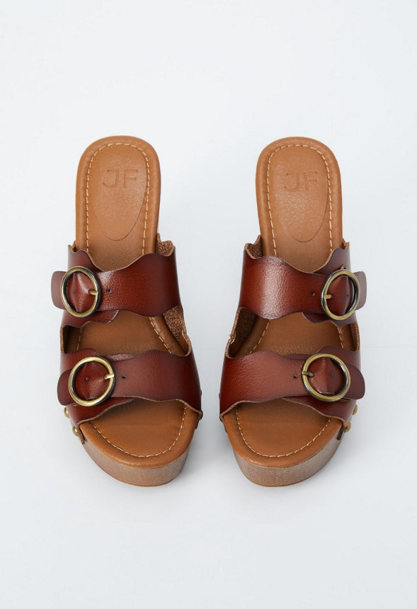 Billie Studded Platform Sandal Leather Brown