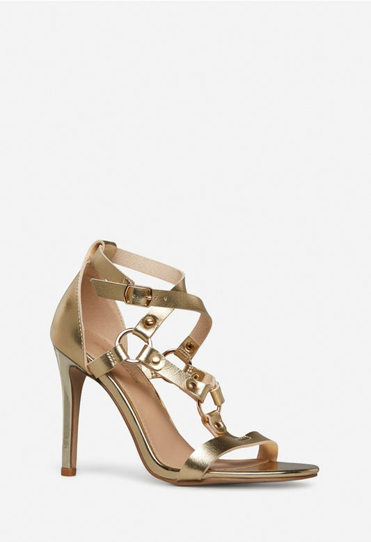 GINNY HEELED SANDAL Gold
