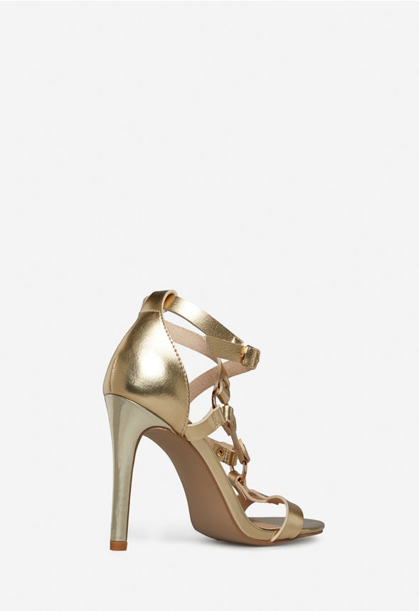 GINNY HEELED SANDAL Gold