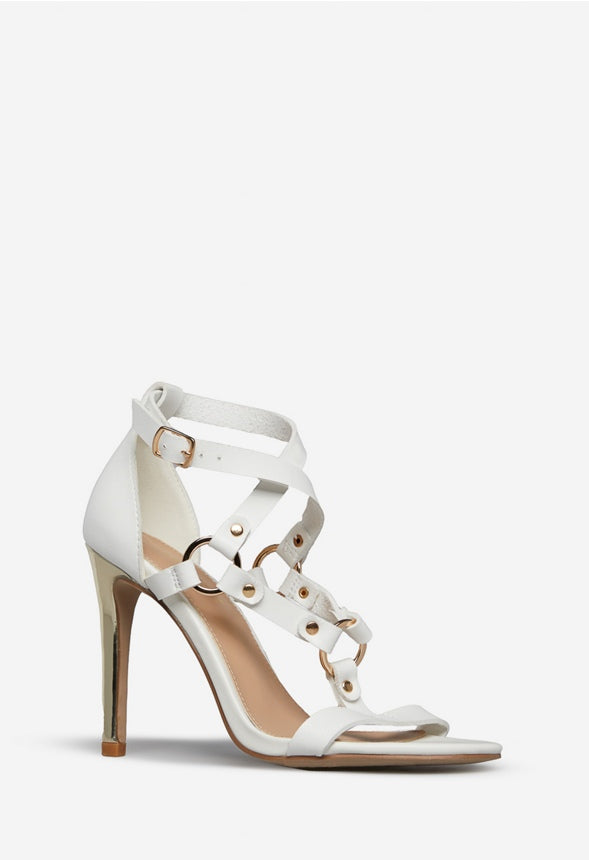 GINNY HEELED SANDAL Bright White