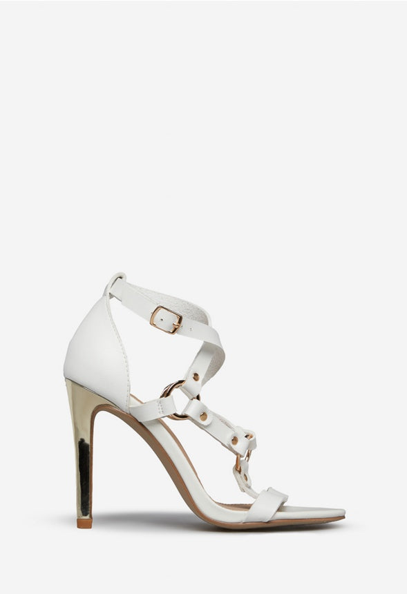 GINNY HEELED SANDAL Bright White