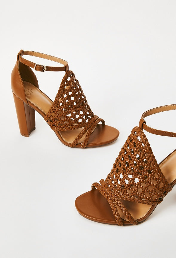 Lorelai Caged Heeled Sandal Camel
