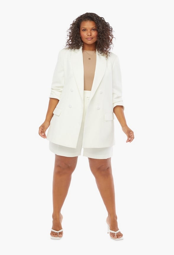 PLUS SIZE CITY BLAZER Marshmallow