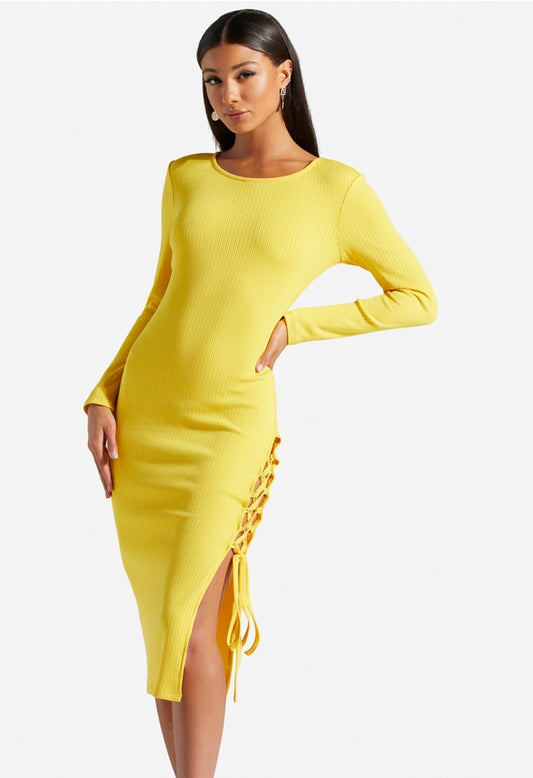 LACING UP MIDI DRESS Freesia