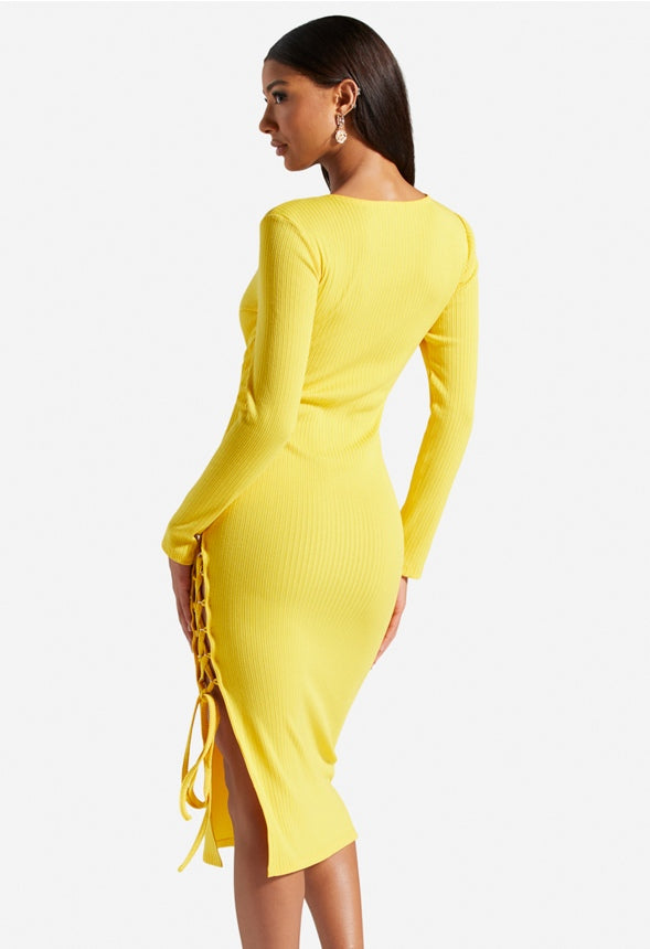 LACING UP MIDI DRESS Freesia