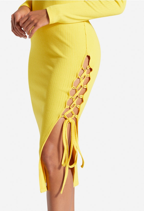 LACING UP MIDI DRESS Freesia