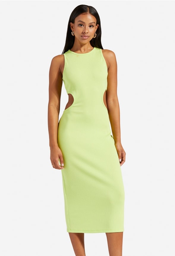 CUTOUT MIDI DRESS Sharp Green