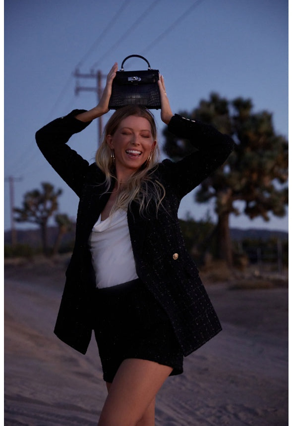 Tweed Luxe Blazer Black Caviar Tweed