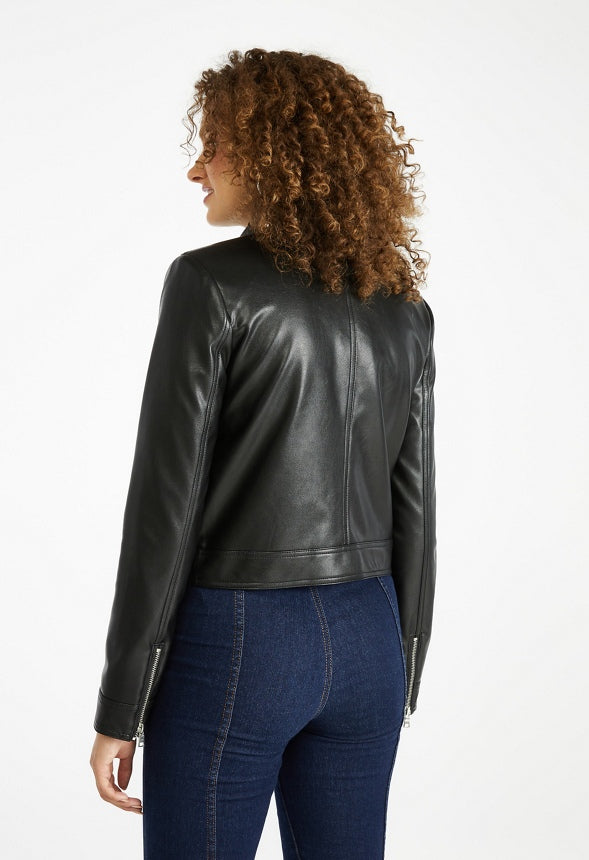 Studded Leather Jacket Black Caviar