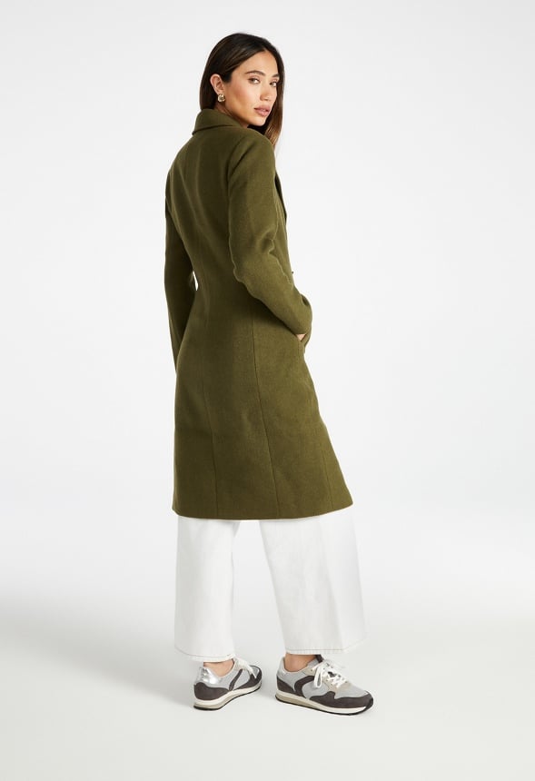 Double Breasted Military Coat Ivy Green