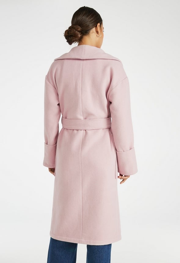 Shawl Collar Wool Coat Violet Ice