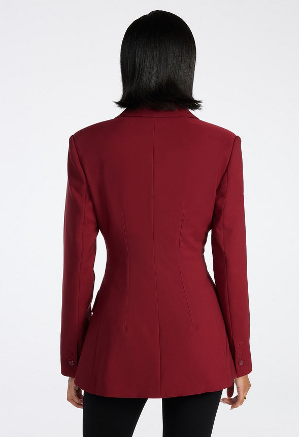 Tailored City Blazer Cabernet Red