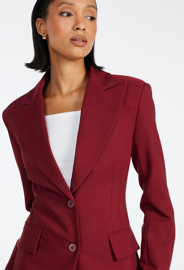 Tailored City Blazer Cabernet Red