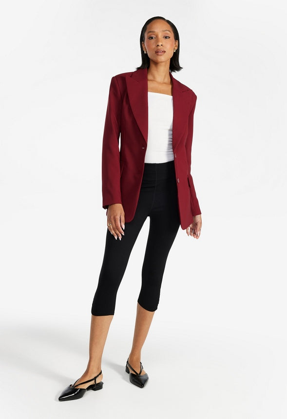 Tailored City Blazer Cabernet Red