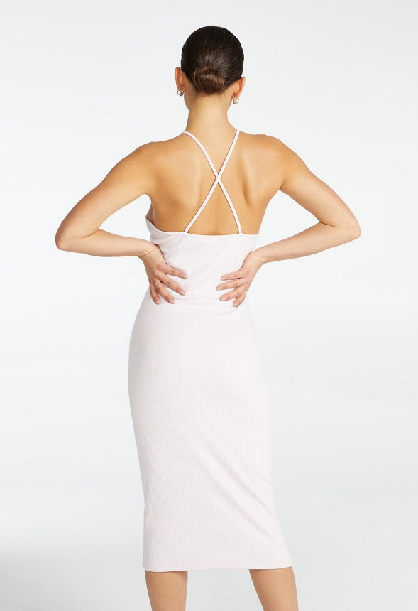 HALTER MIDI DRESS Lilac Snow