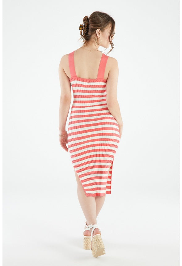 SWEATER MIDI DRESS Calypso Coral/Marshmallow