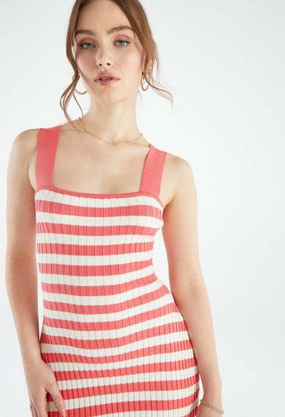 SWEATER MIDI DRESS Calypso Coral/Marshmallow