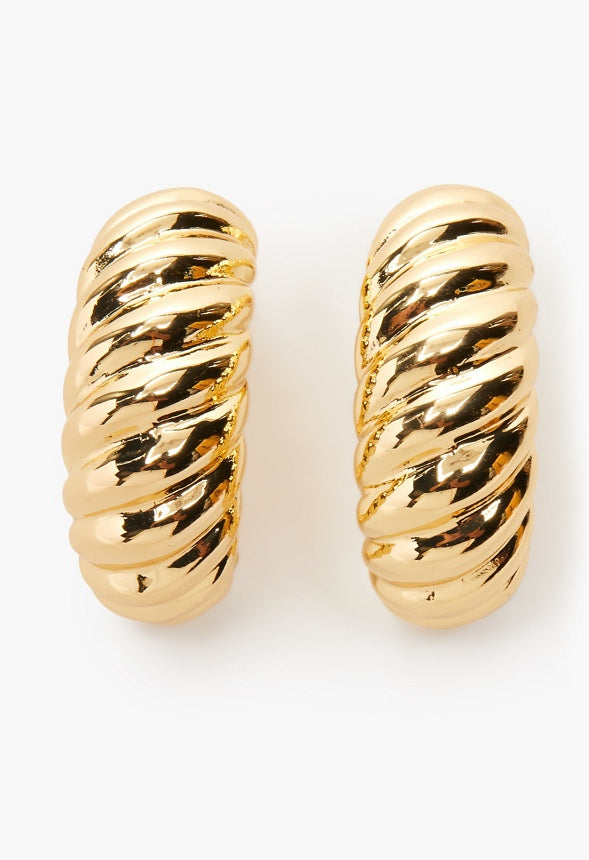 CROISSANT HALF HOOPS Gold