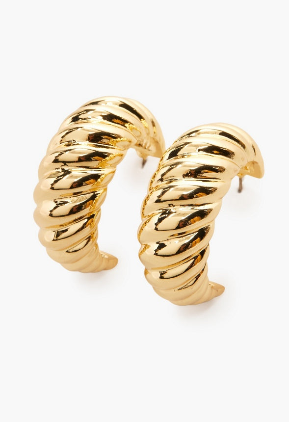 CROISSANT HALF HOOPS Gold