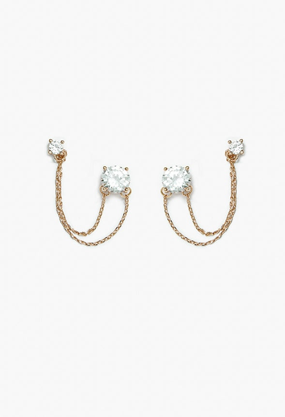 Erin Cubic Zirconia Double Studs Gold
