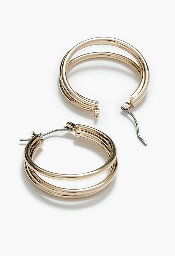 Dabi Triple Tube Hoops Gold