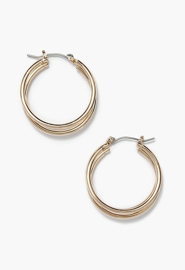 Dabi Triple Tube Hoops Gold