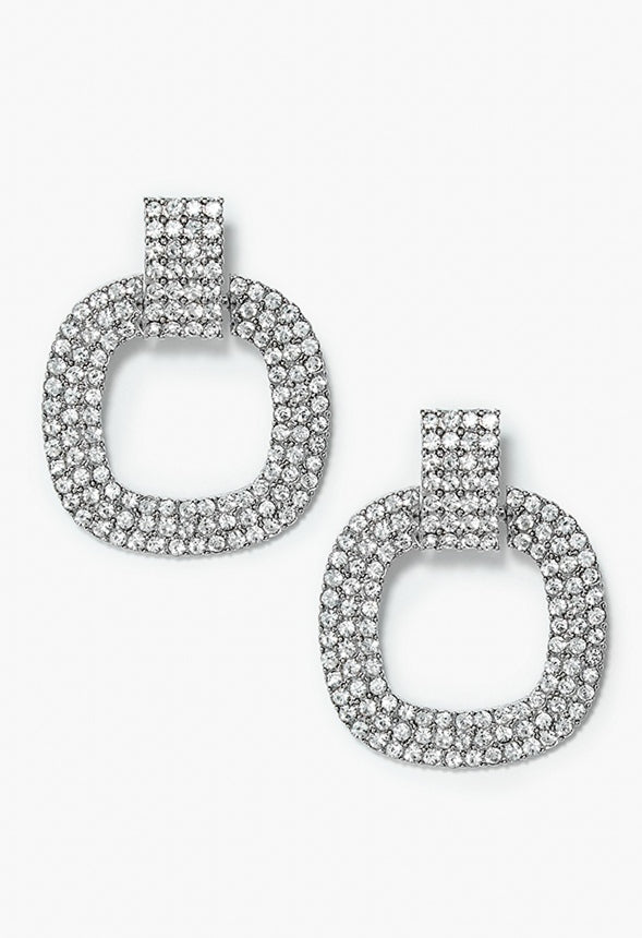 Remi Rhinestone Drop Earrings Silver