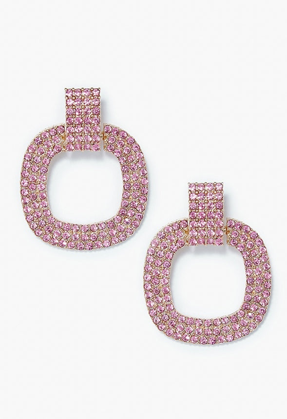 Remi Rhinestone Drop Earrings Gold