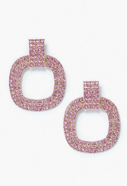 Remi Rhinestone Drop Earrings Gold
