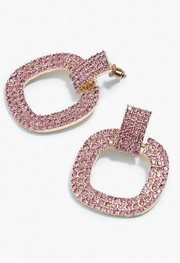 Remi Rhinestone Drop Earrings Gold