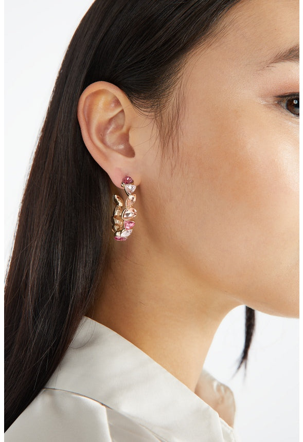 Dalia Pastel Hoop Earrings Pink/Gold