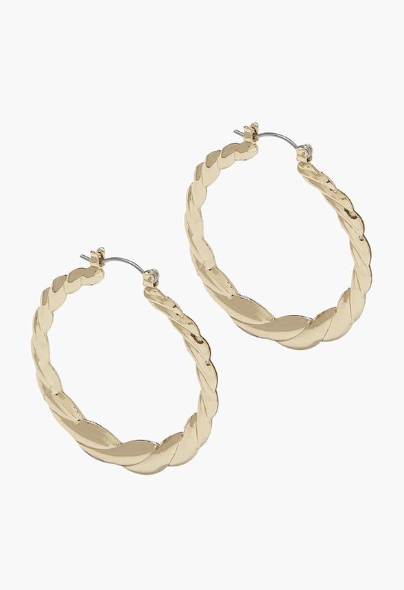 Drew Twisted Rope Creole Hoops Gold