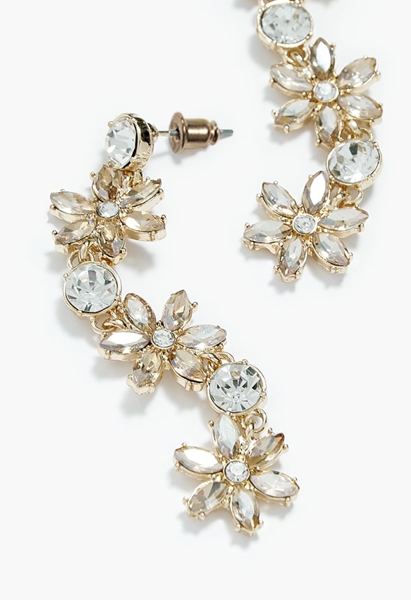 Mila Flower Drop Earrings Silk/Gold