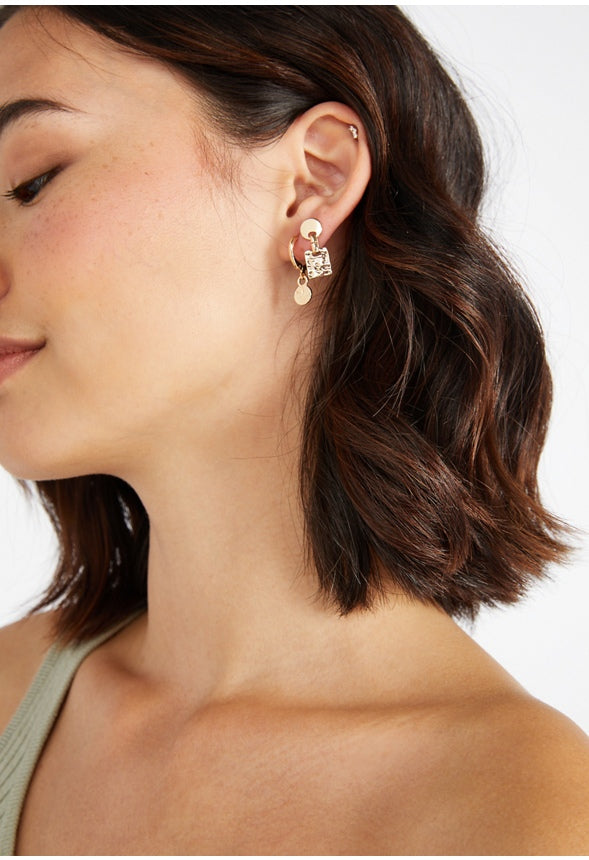 Lana Boho Stud and Hoop Multipack Cream/Gold