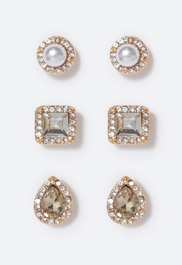 Camilla Precious Stud Multipack  Cream/Gold