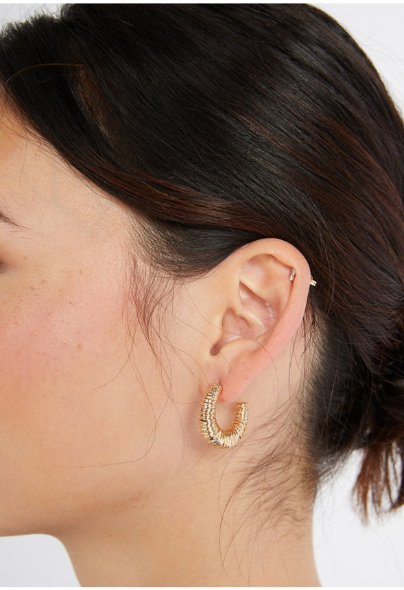 Mariah Textured Hoop Multipack  Gold
