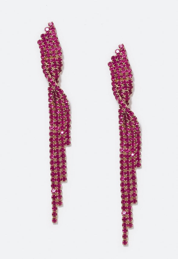 Celeste Asymmetric Strand Earrings Pink/Gold