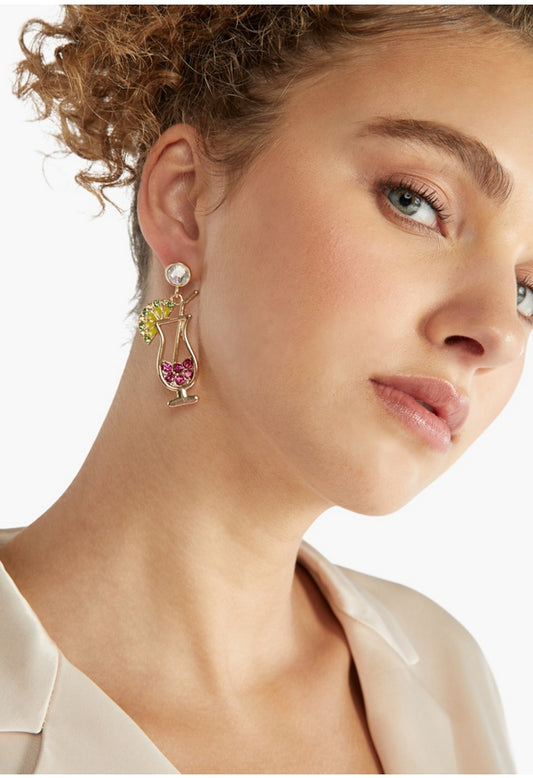 Skye Cocktail Stud Earrings Pink/Gold