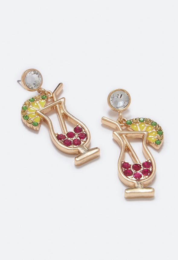 Skye Cocktail Stud Earrings Pink/Gold