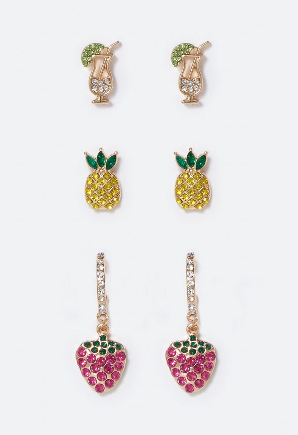 Sunny Tropical Stud And Hoop Multipack  Multi/Gold